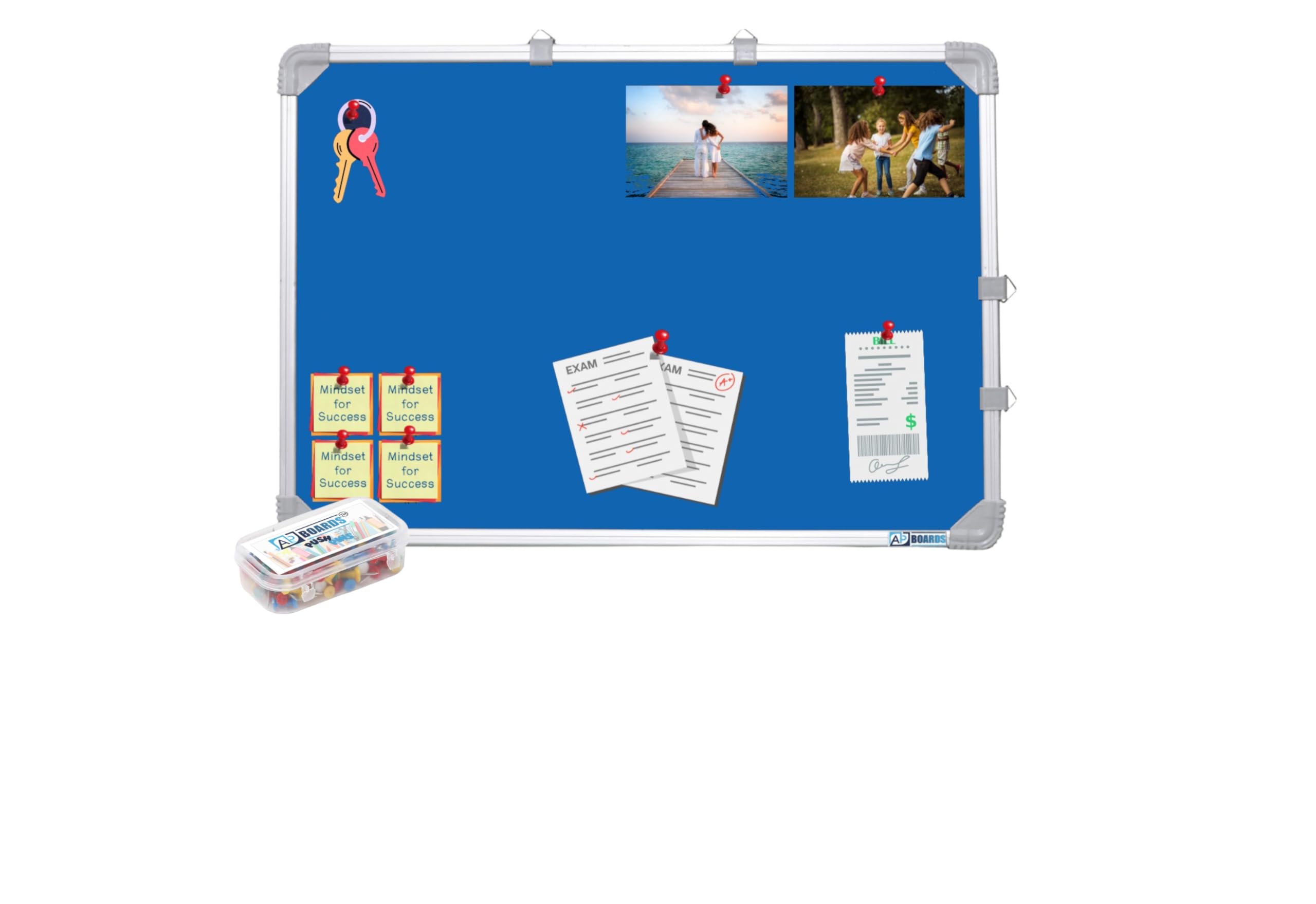 AP BOARDS™Display Bulletin Notice Board,Reminder Board for Wall with 50 Pushpins(1.5Ftx2ft) to Do List Board for Wall Soft Board for Study Room,Photos,Schedules,Display for Wall(Royal-Blue) Pack of 2-image-49