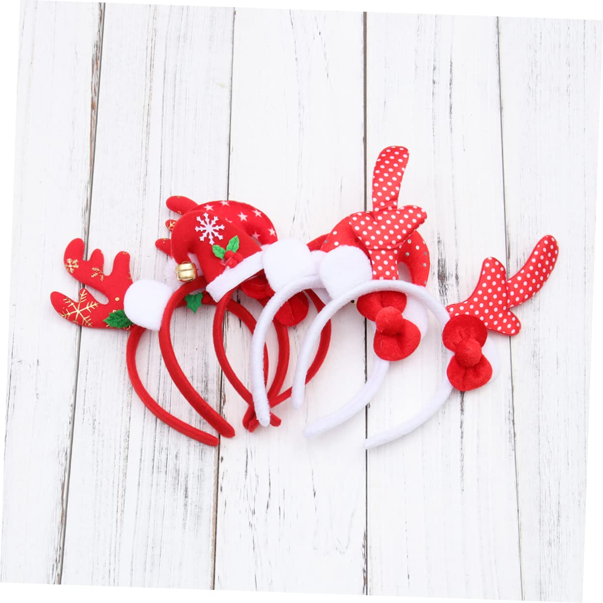 Ciieeo Lot De 3 Chapeaux De Noël Lumineux À La Mode Bonnet De Père Noël Bandeau Créatif En Bois De Cerf Pour Fête Scolaire Événements Familiaux 6 Pièces X 3