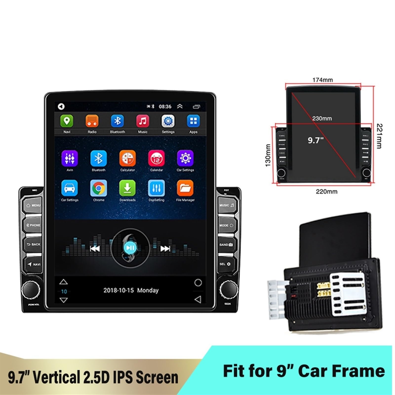 2 Din Radio samochodowe z Androidem GPS multimedialny odtwarzacz wideo Autoradio 2Din 9,7 cala, dla Tesli, pionowy ekran Android