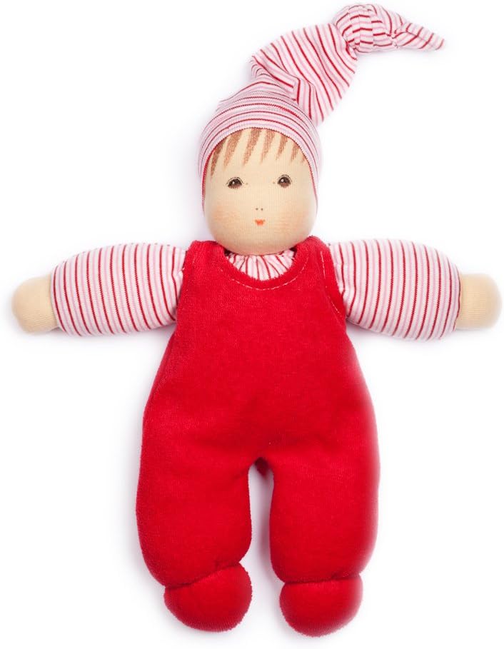 Organic Cotton Doll -"Wuschel" Doll Red