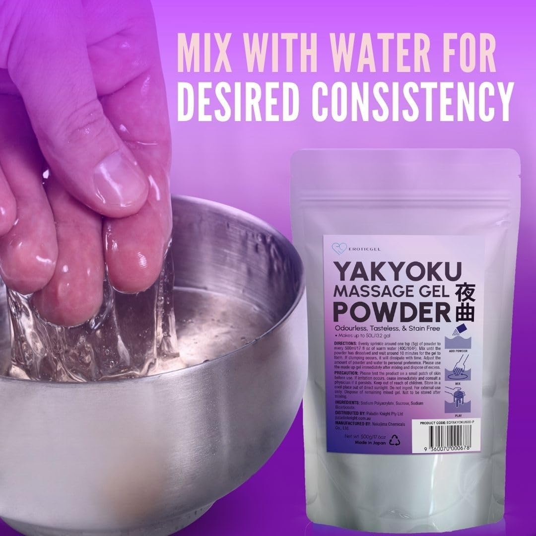 Polvere di Gel da Massaggio Nuru Giapponese | Formulata con Aloe Vera Naturale e Alga Marina | Prodotto in Giappone | Senza Parabeni né Glicerina | Senza Profumo (Yakyoku - 500g)