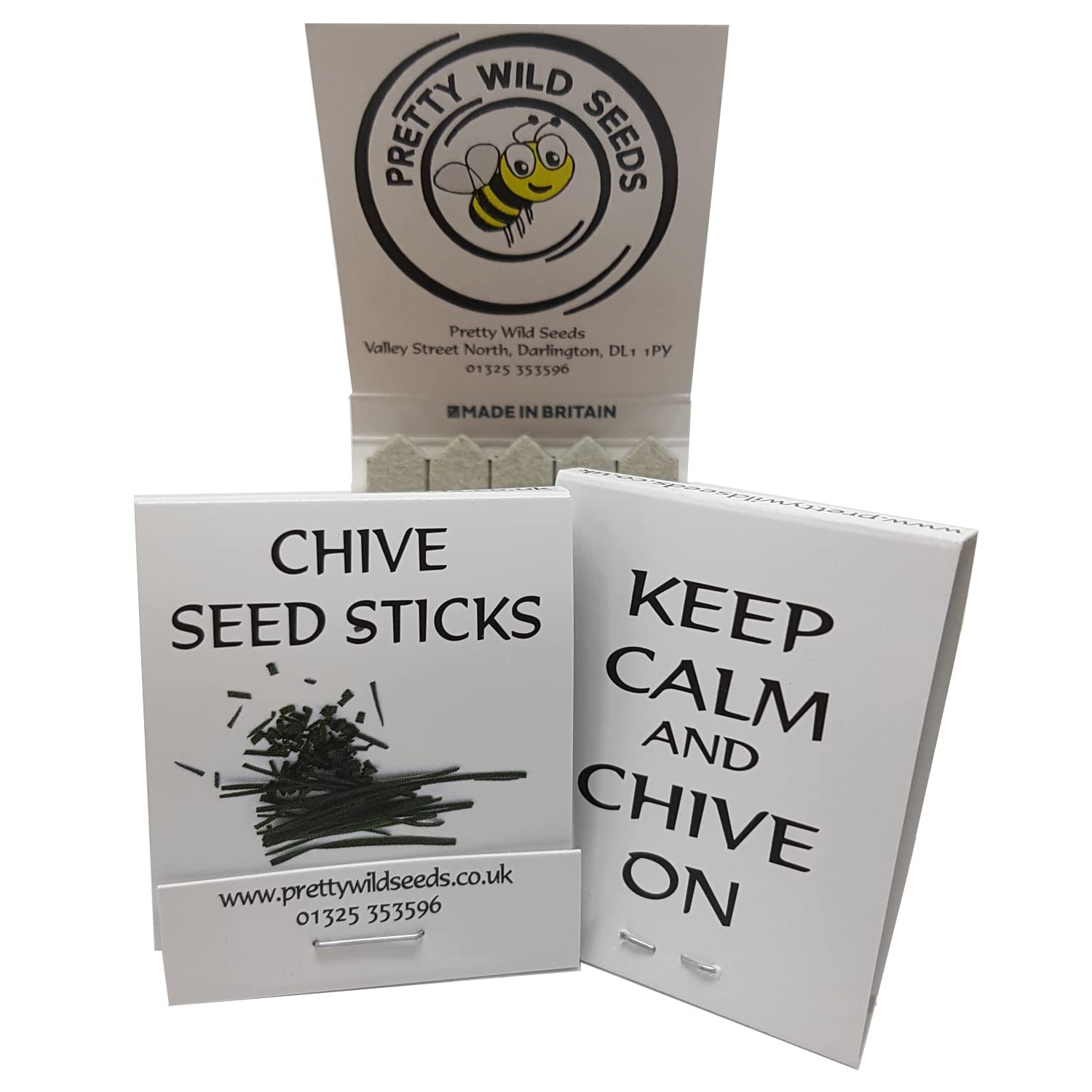 Herbs Seed Sticks Matchstick Packets Made with Real Herb Seeds Birthday Party Bag Fillers Promotional Items Giveaways (Chives, 50 Packets)