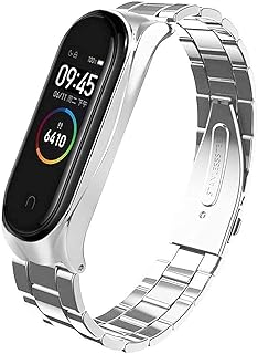 سوار شاومي مي باند 4 غيار ستانليس ستيل فضي اسوار بدون ساعة للجنسين