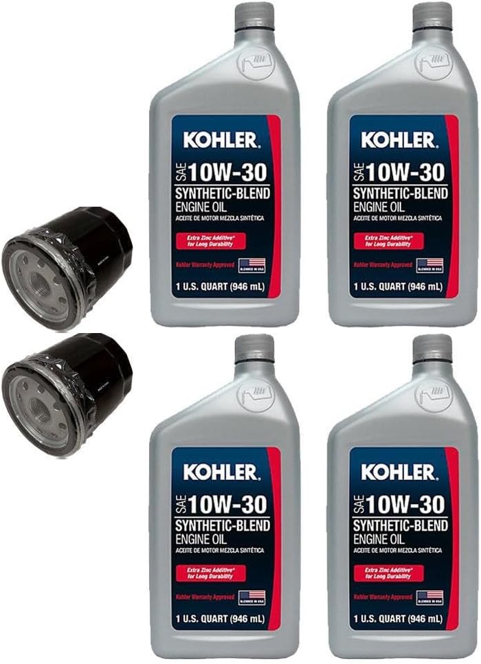Proven Part 2 Oil Filters 4 Quarts 10W30 Oil Fits Kohler 12-050-01