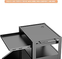 Vista 6 de Carro AV con teclado Tary y armario de bloqueo, carrito para laptop con ruedas, carritos utilitarios y bandeja extraíble, capacidad máxima de 350