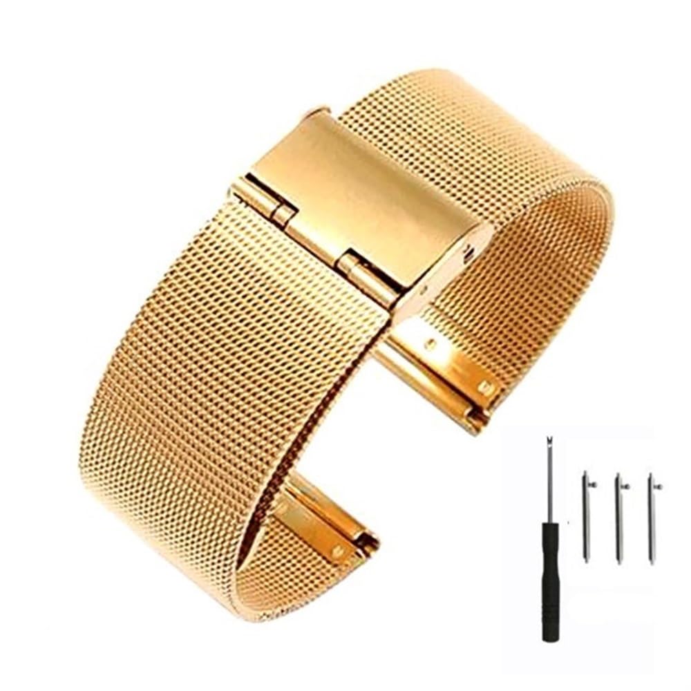 HQHYGM Correas de Reloj Banda de Repuesto de Correa de Acero Inoxidable de liberación rápida de 22 mm y 20 mm con Herramienta