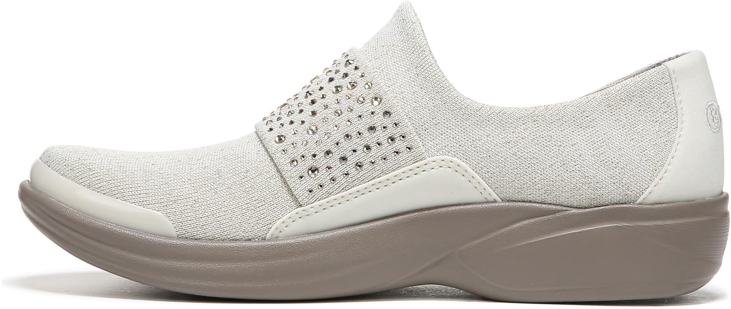 BZees Womens Pizazz Slip-On Eggnog Sparkle 6 M