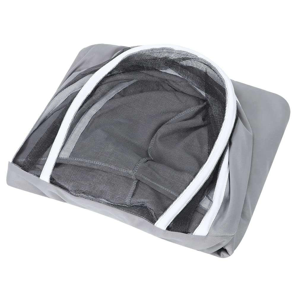 Traje de apicultura, mono protector de apicultor gris de una pieza con cremalleras dobles y velo con capucha para suministros de bata de apiario