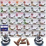 Trumiri Backflow Incense Cones for Waterfall Fountain - 12 Random Scents - Insence - Insenses - Large Long Lasting Variety Pack - Inciensos - 10 Cones per Scent - Total 120 Conos