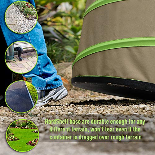 Colwelt 47 Gallon Leaf Bags Collapsible, Hardshell Bottom Heavy Duty Collapsible Garden Bag, Pop Up Garden Waste Reusable Bag Include Leaf Scoop, Garden Gloves #TOP2