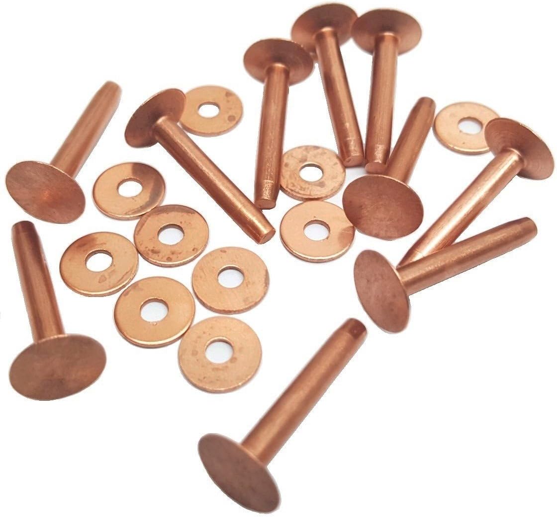 Amazon.com: 10 Pack #8 Solid Copper Rivets and Burrs - 20 Piece Total ...