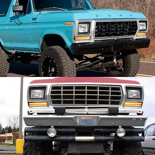 Miniatura 7 de Tonsya Para camiones Ford F-150 de 1973, 1974, 1975, 1976, 1977, 1978, 1979, Ford Bronco, luces direccionales de esquina delantera con lente ahumada