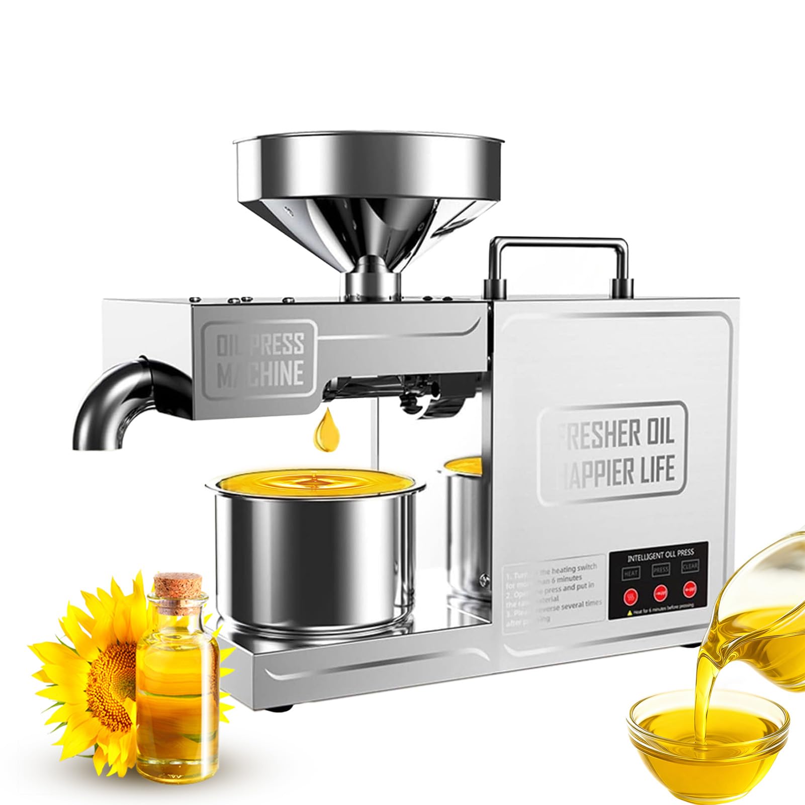 Presse à huile automatique de cuisine extracteur à chaud et froid pour arachides et noix