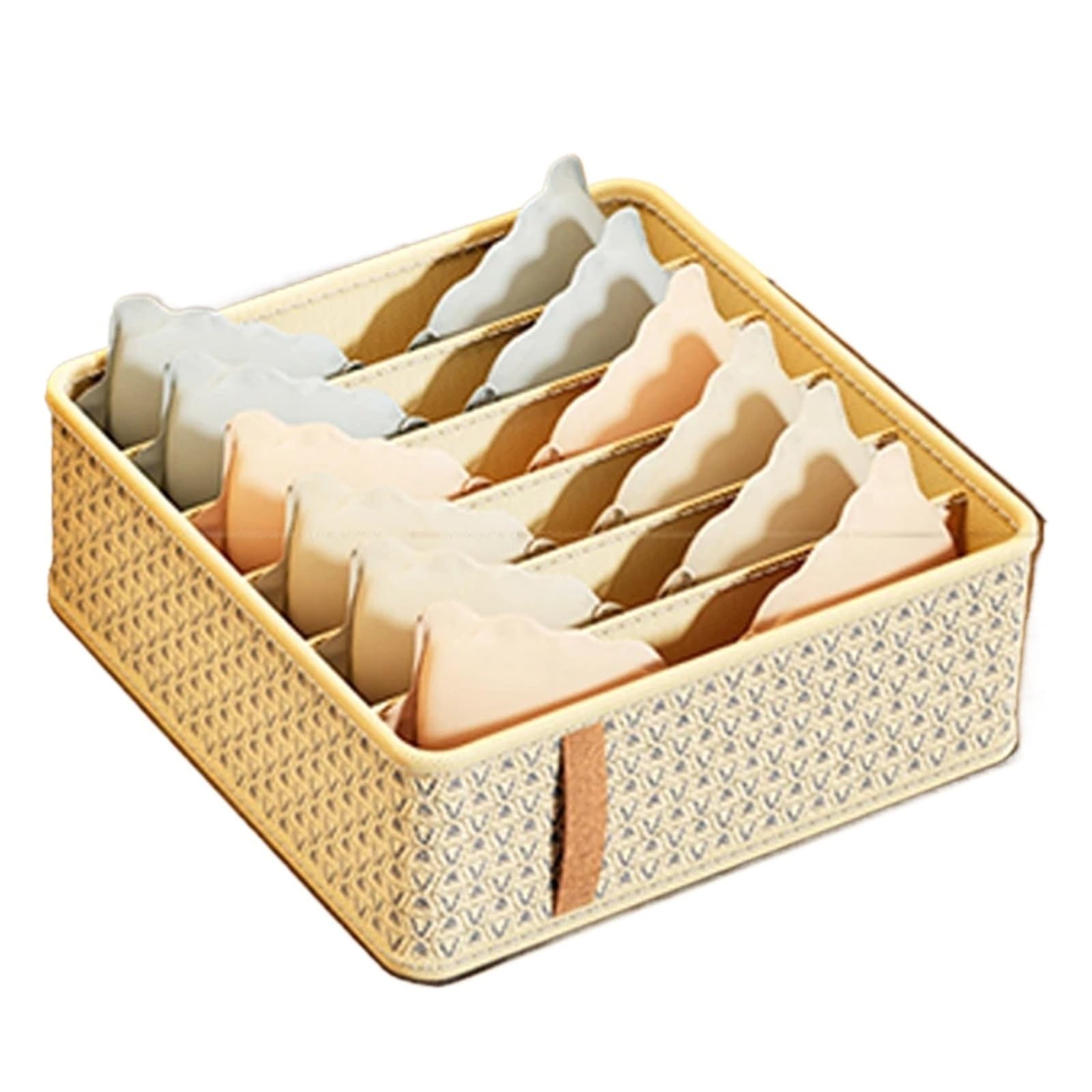 MKLHAVB Underwear Bra Organizer Storage Box Drawer Type Panties Socks Boxes Wardrobe Clothes Cabinet Separator(6grids-beige)