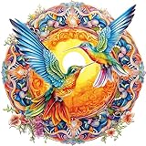 Blueforest 500 Piece Jigsaw Puzzle for Adults - Unique Hummingbird Art with Vibrant Iridescent Feathers | 20x20 Inches Challenging Adult Puzzle for Relaxation & Group Activity