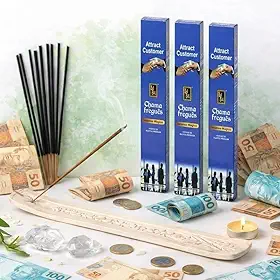 Kit 3 Caixas Incenso Chama Freguês (7 varetas por caixa) – Varetas Aromáticas para Prosperidade, Atração de Clientes, Energia Positiva e Ambiente Comercial