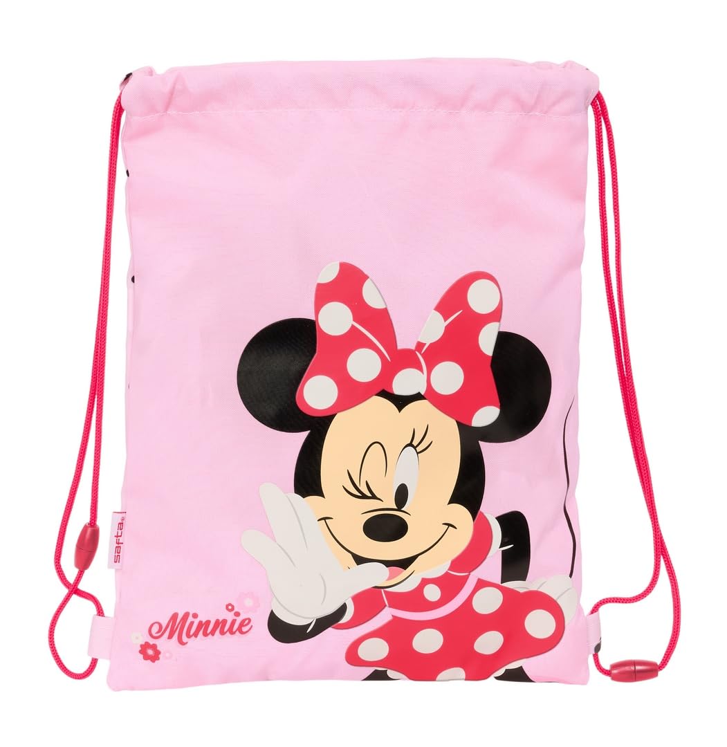 Safta MINNIE MOUSE NAIVE - Junior Flat Bag Backpack, Ideal for Children of Different Ages, Comfortable and Versatile, Quality and Resistance, 26 x 34 cm, light pink, M, Casual