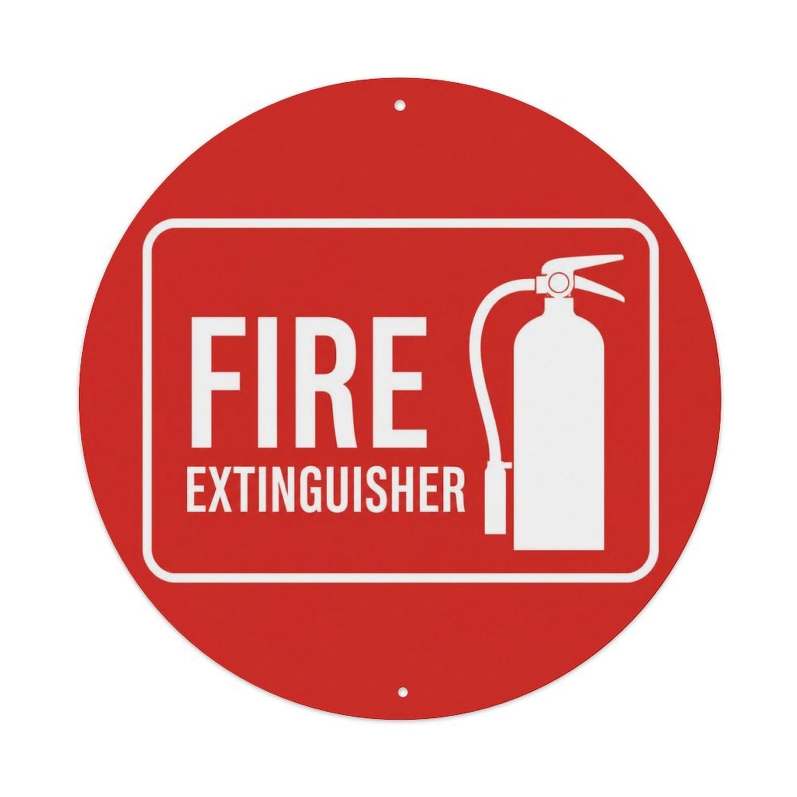 Olyhtr 8X8inch Classic Style Fire Extinguisher British Illustration Style Caution Metal Tin Sign