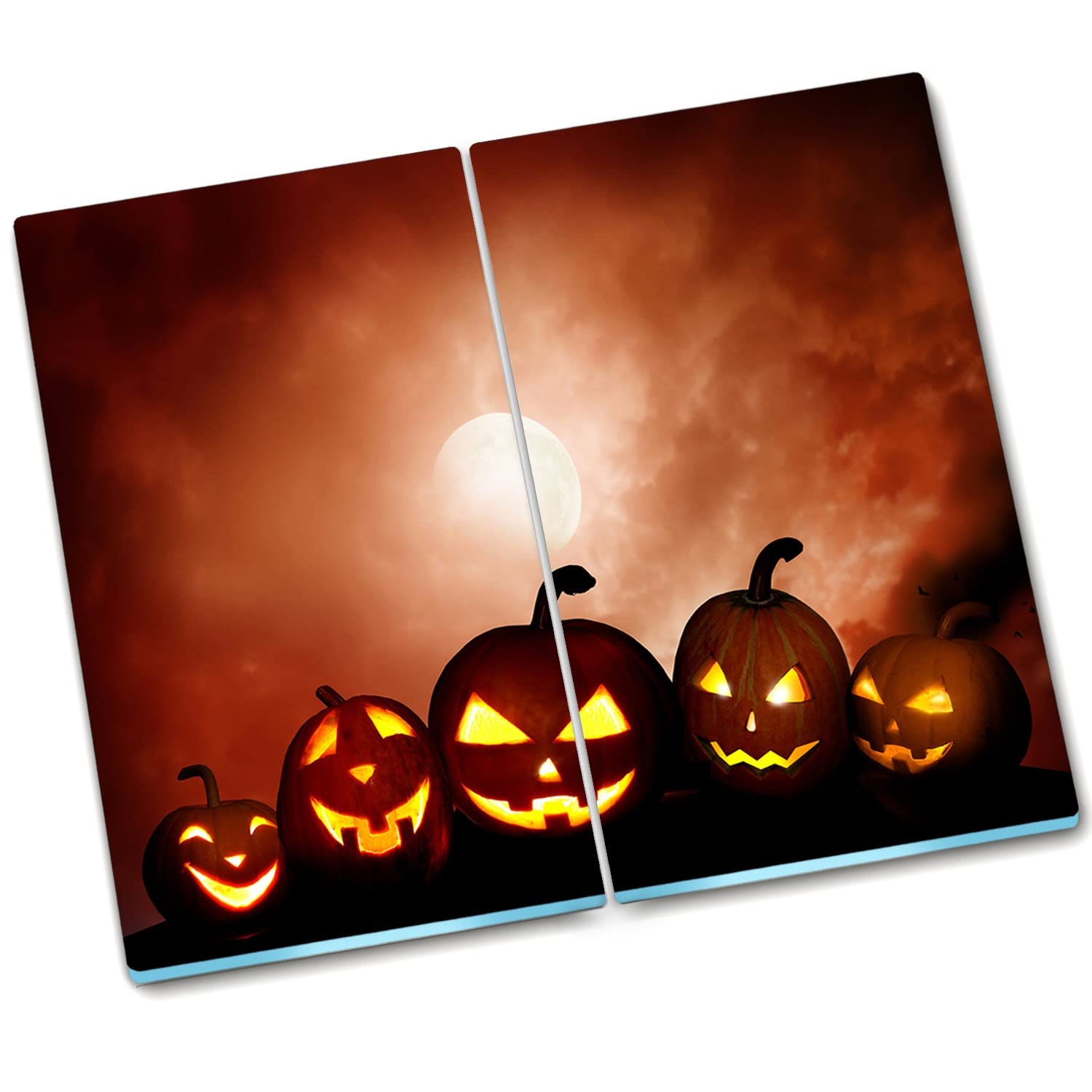 Protection contre les éclaboussures en verre durci 2x30x52 cm couvercle de poêle Halloween