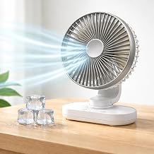 Table Fan, Small Portable Desktop Fan with Strong Wind, Quiet Operation Personal Mini Fan for Home Office Bedroom Kitchen Table and Desktop-Handle Exterior Scratch Free (Silver-D77)