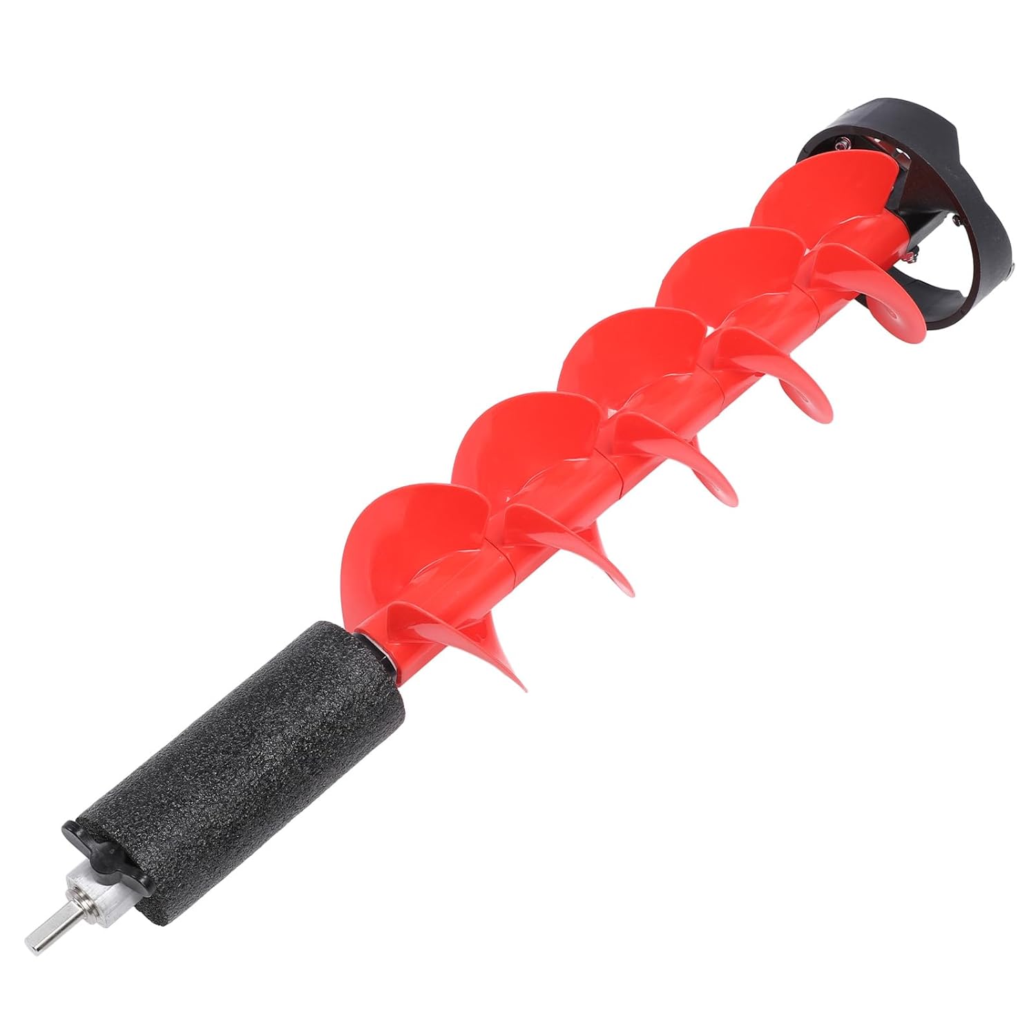Zunate Ice Auger - 6 Inch Rotating Diameter Ice Fishing Auger Drill Bit with 2 Blades and Locating Device for Deep Ice Waters, Red