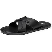 Saul Mens Vegan Leather Slide Sandals Dressy Indoor Outdoor Summer Shoes