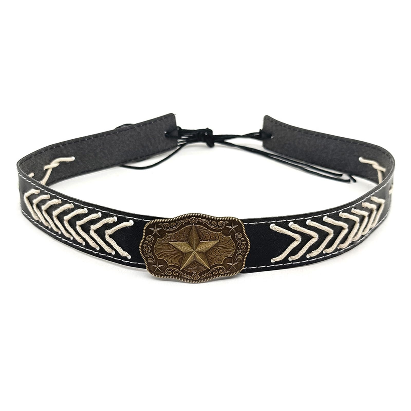 MICFENY Handmade Ethnic Western Hat Bands for Replacement Straw Felt Fedoras and Panama Hats Stitched Studded