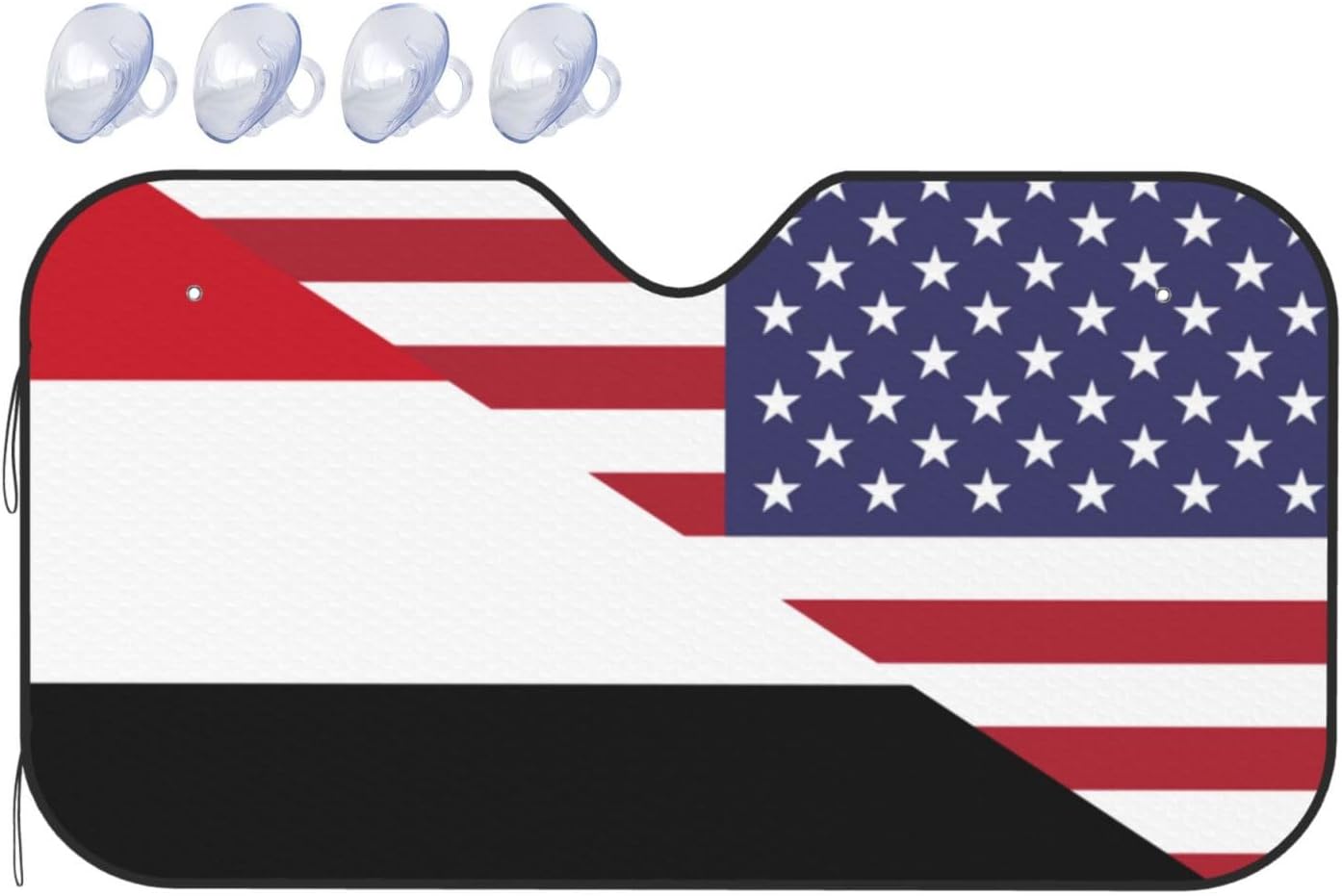 America Yemen Friendship Flag Foldable Car Windshield Sunshade Blocks Heat and Sun Glare Uv Rays