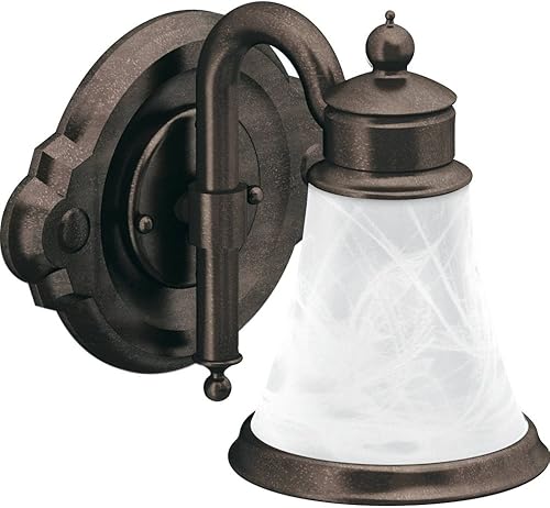 Miniatura 1 de Moen YB9861ORB Waterhill - Lámpara de tocador de baño de doble montaje con vidrio esmerilado, bronce aceitado