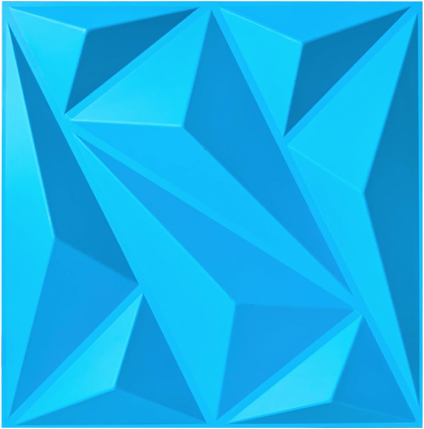 3D Wall Panel Diamond for Interior Wall Decor,Waterproof, Heat Resistant PVC Wall Panel 19.6''x19.6'' Diamond Accent Panels for Living Gaming Room, Bedroom, Office, 12 Pack (Blue)