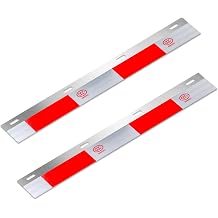 24"x3" Aluminum Mud Flap Reflector Reflective Tape Reflector Top Flap Plates Straight Strips Reflective Tape Suitable for Semi Truck and Semi Trailer Mud Flap Hanger