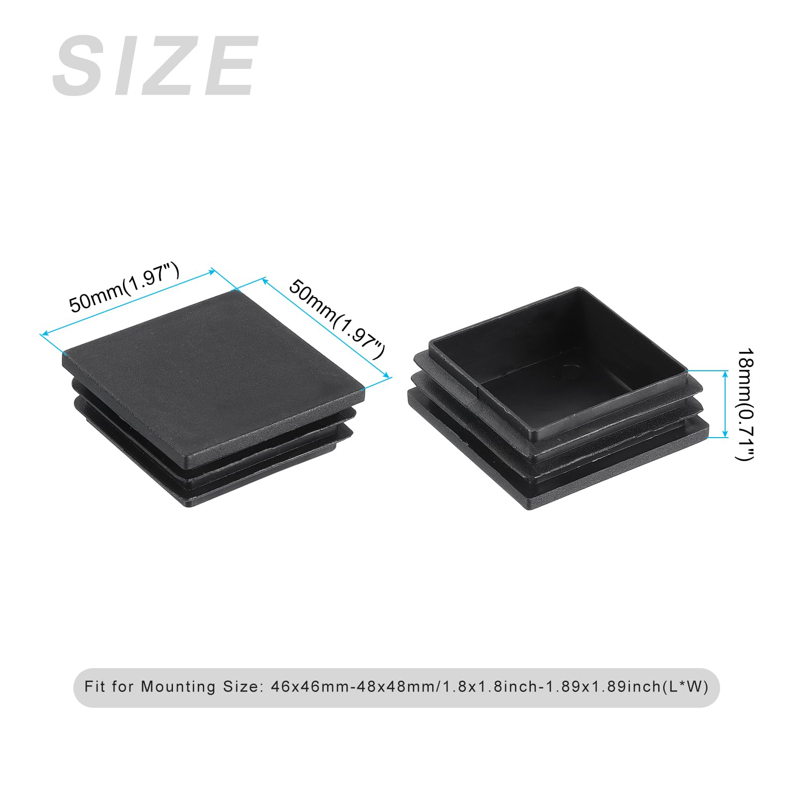 METALLIXITY Square Tube End Cap(50 x 50mm) 30Pcs - Image 2