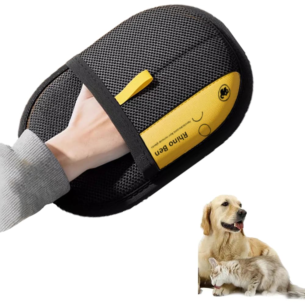 ZJYCLY ペットグルーミンググローブ 猫の毛取り手袋 抜け毛取り ペットグローブ 1個 24×18cm メッシュ布 犬猫・ソファ用