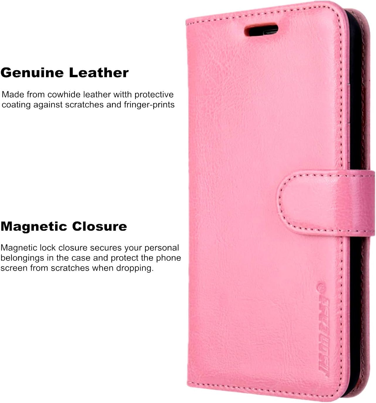 JISONCASE iPhone XR Wallet Case, Leather iPhone Xr Cases Women Girls with Credit Card Holder Slot Magnetic Closure Shockproof Protective Flip Case for Apple iPhone XR 6.1 inch, Pink