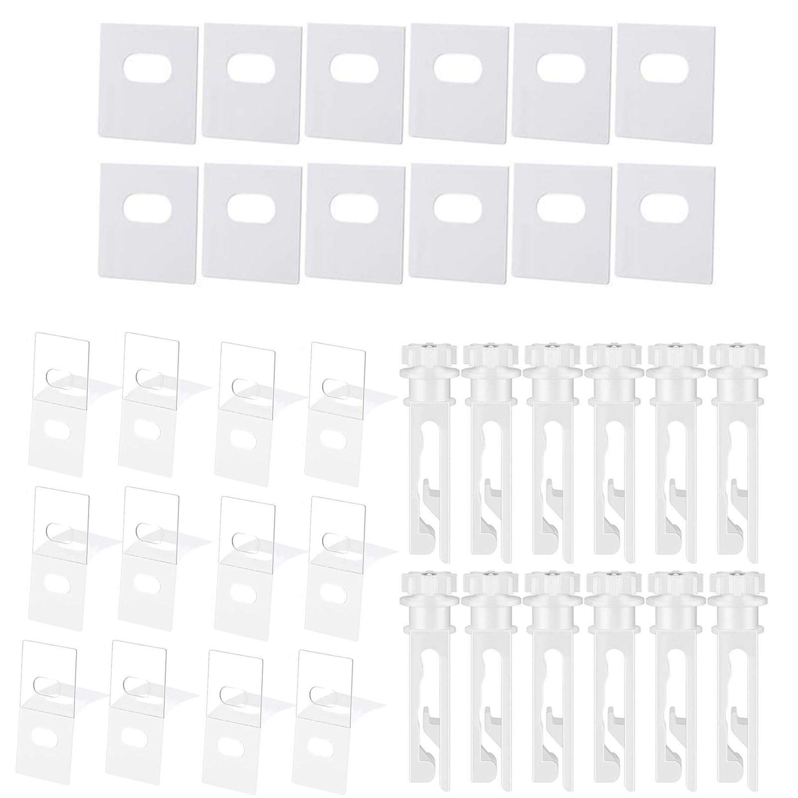 Kaeltsyn 12Sets Vertical Blind Repair Tabs and Stems for Headrail Carriers, Curtain Accessories Vertical Blinds Repair Set