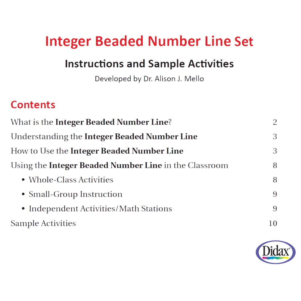Didax Educational Resources Integer Beaded Number Line Set
