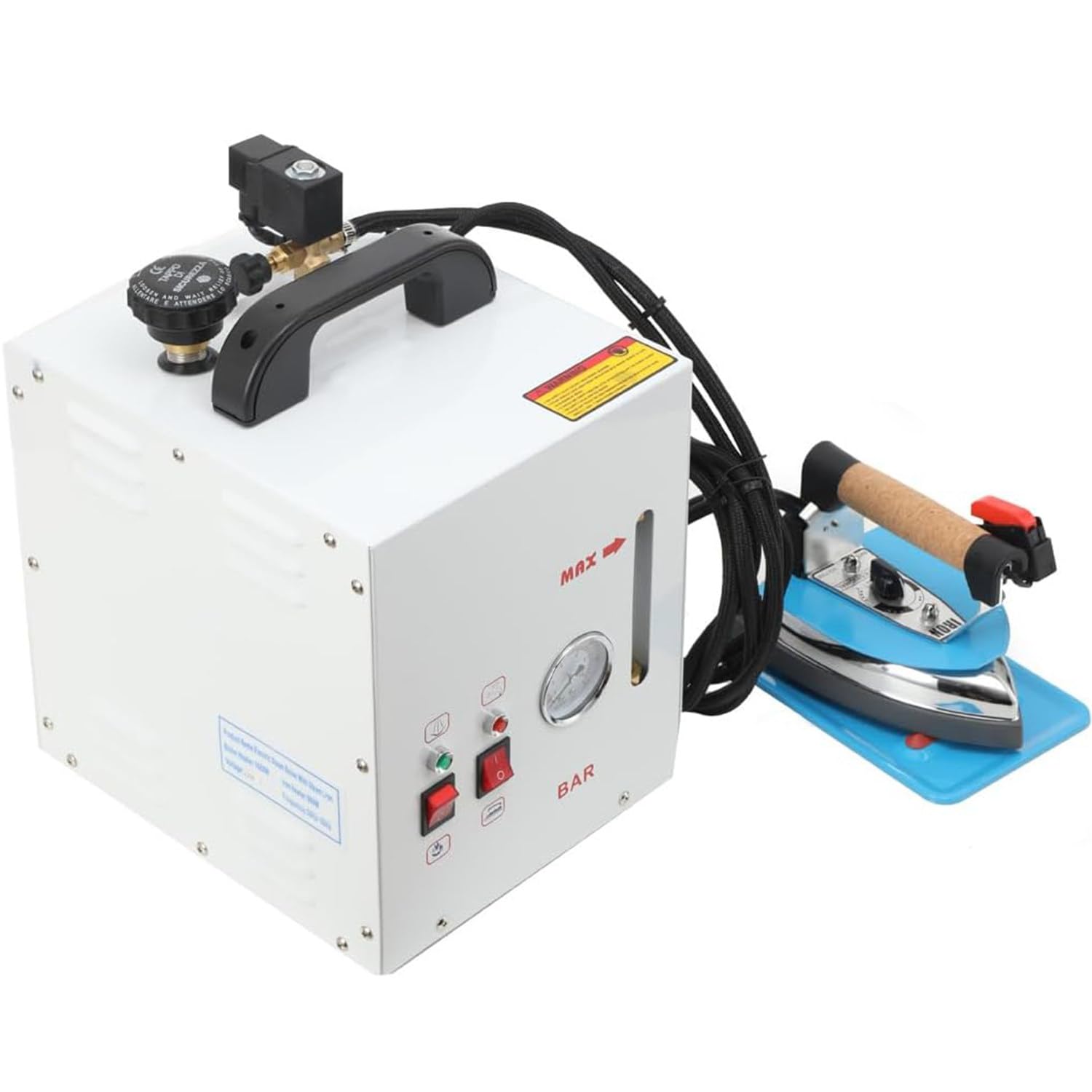 RETRIN All-in-one Industrial Steam Iron Station 1600W, 4L Large Capacity Boiler with Pressure Gauge,Adjustable Steam Output,for Commercial Laundry,Clothing Factory & Household Heavy Ironing
