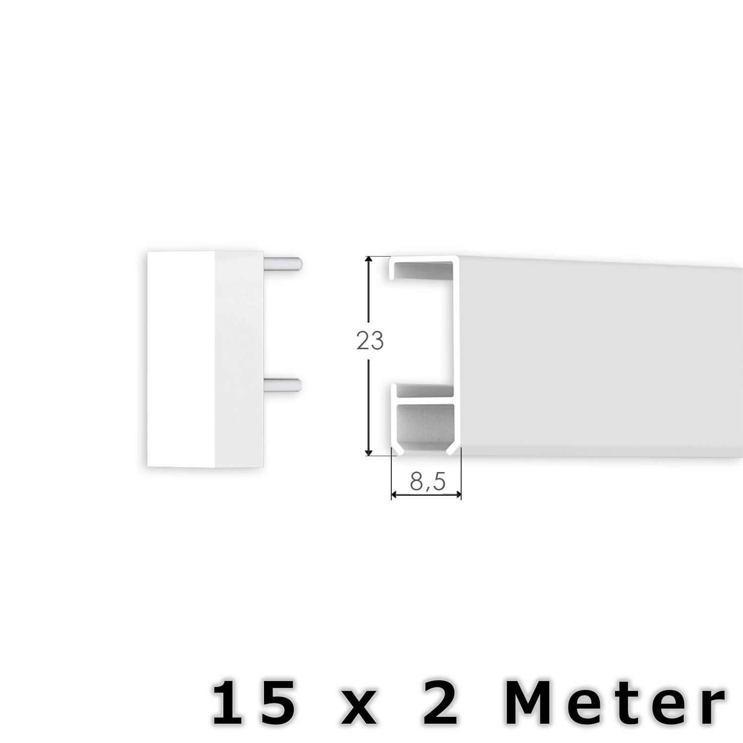 30 Meter Bilderschienen - Select - Komplett Set in Weiß von Hang-it