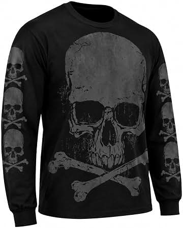 Amazon.com: Hot Leathers Men's Jumbo Print Skull and Cross Bones