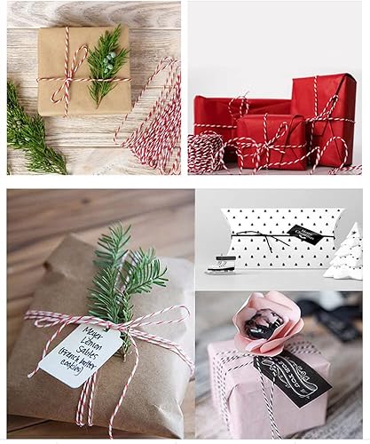 Miniatura 9 de Cuerda de cordel, cuerda de panadería blanca y plateada de 328 pies, cuerda de macramé, cuerda de macramé, suministros de decoración de boda,