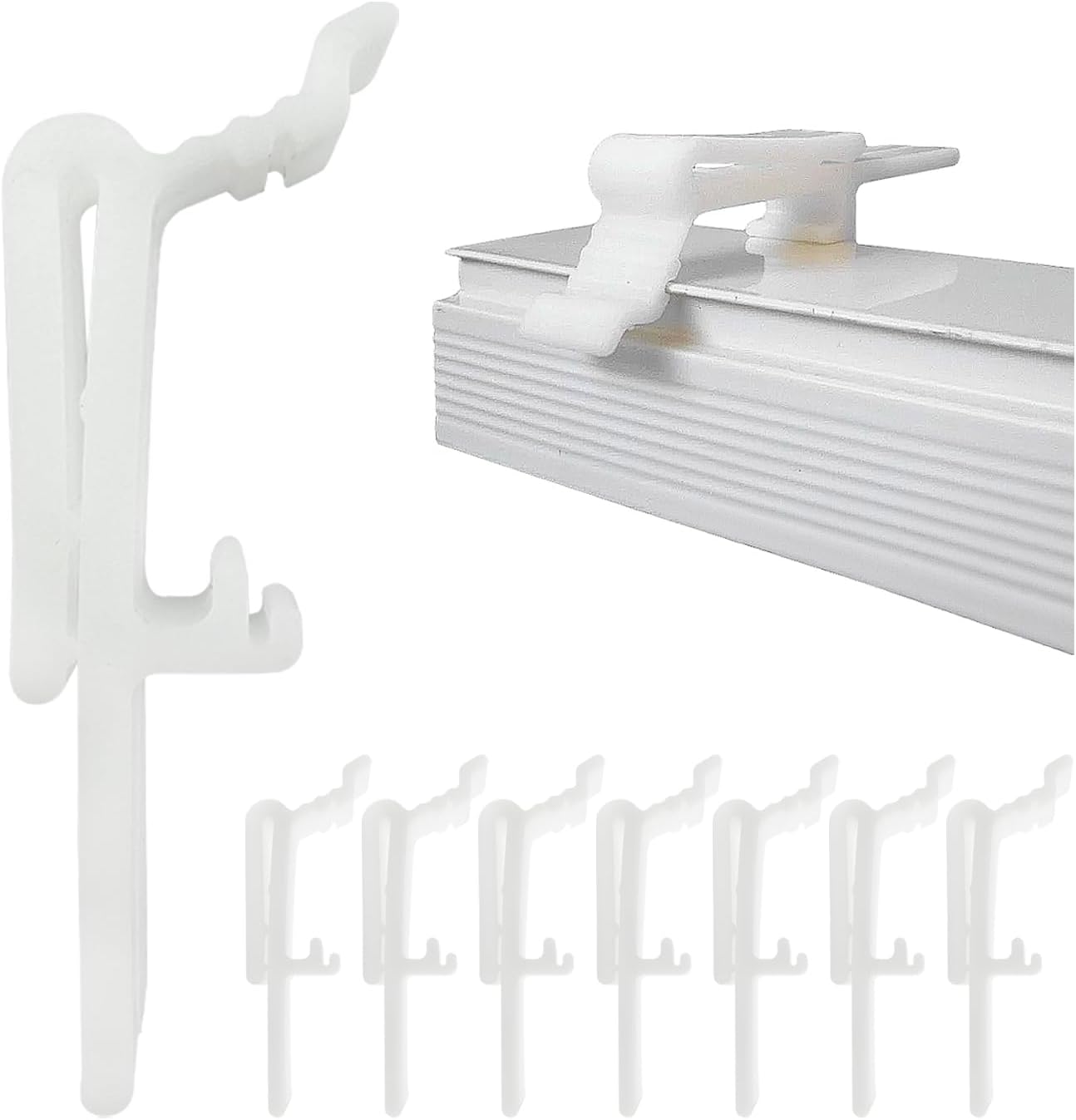 Amazing Drapery Hardware Vertical Blinds Valance Clips - Dust Cover Holder Bracket - UV Stable, Fits 1 1/2" and 1 9/16" Wide Headrails - 8 Pack