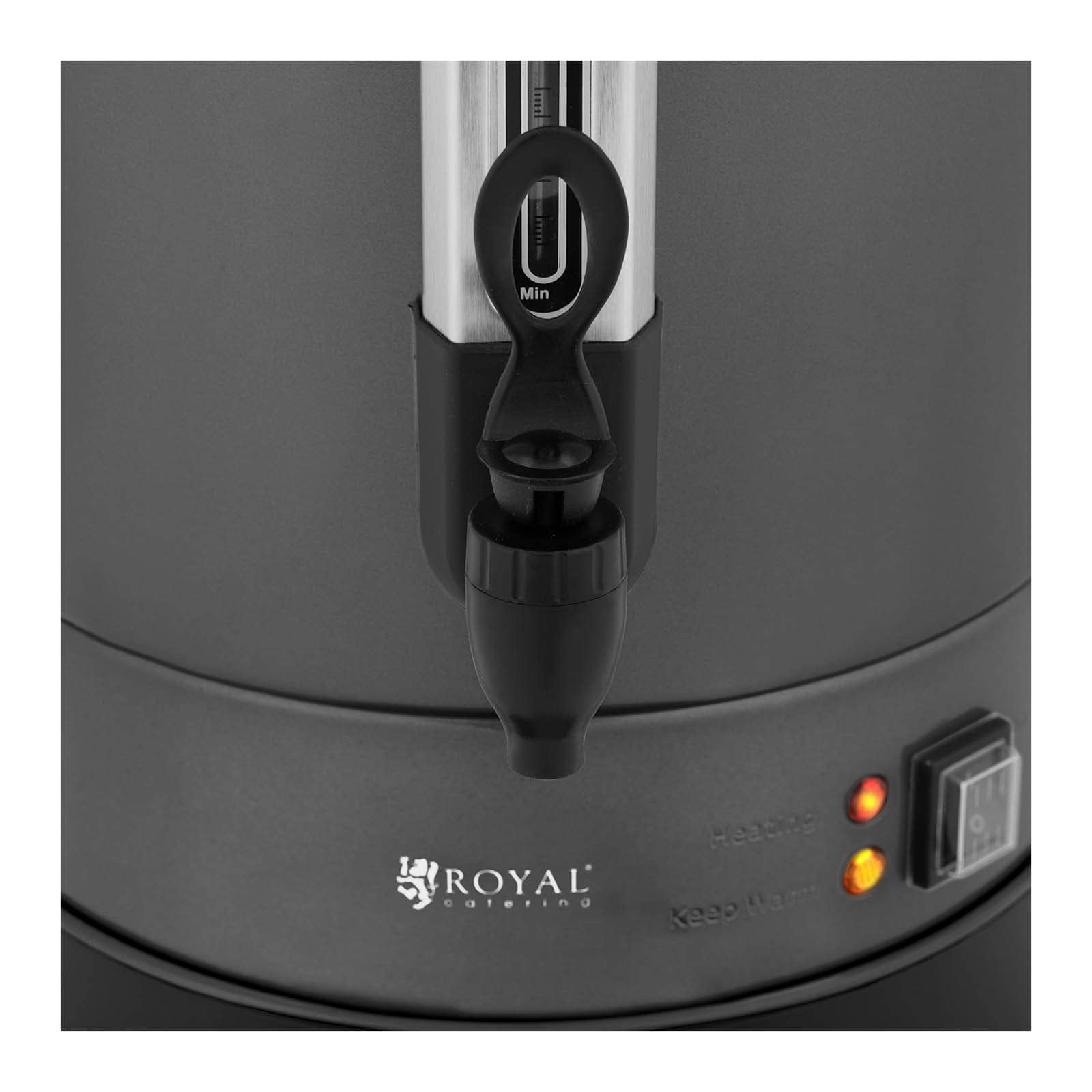 Royal Catering RC-WBDWTC14G Cafetera de filtro 14 L Acero inoxidable Gris Cafetera automática Cafetera automática