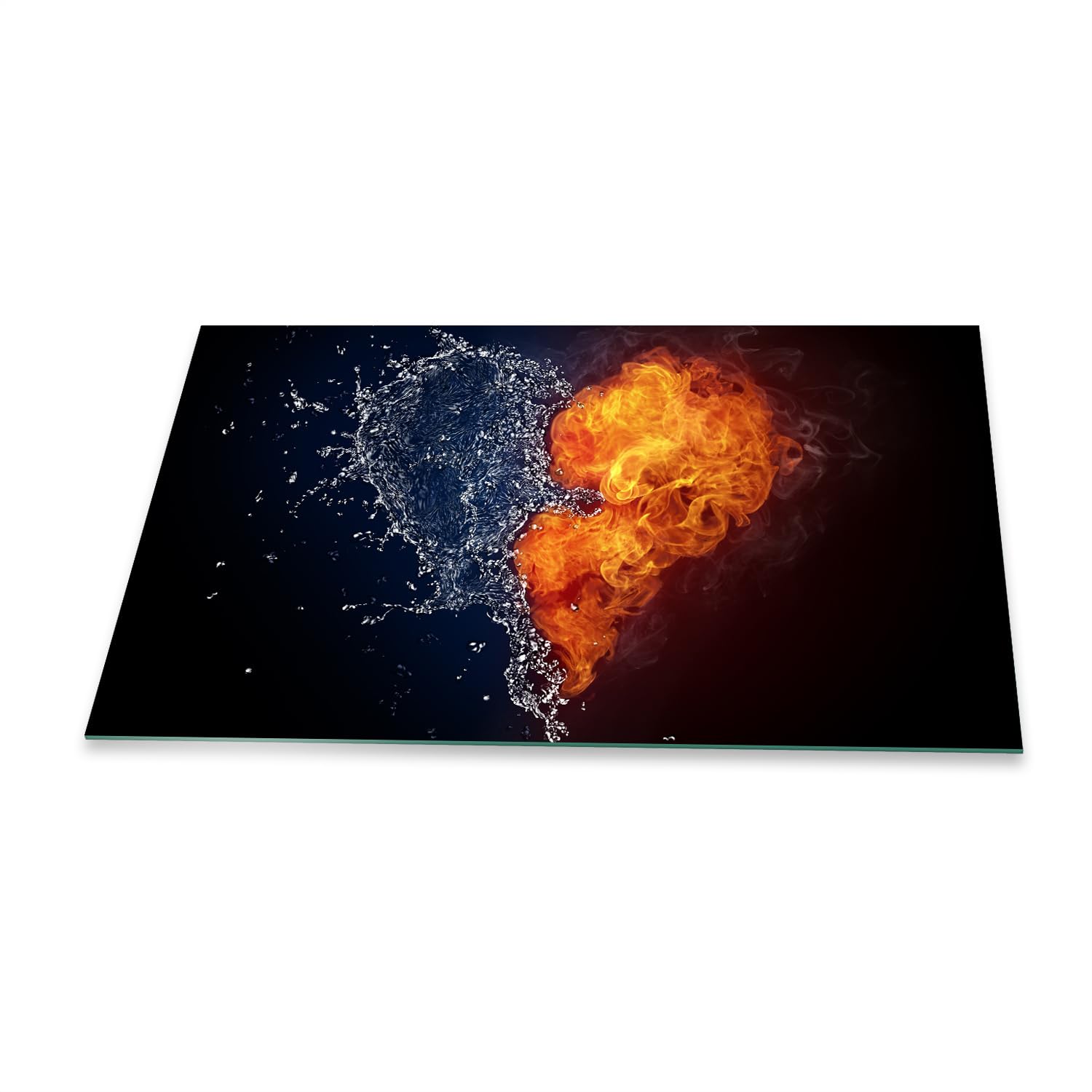 Copri Piano Cottura In Vetro Temperato A Forma Di Cuore – 80x52 Cm, Rosso, Multifunzione Per Induzione