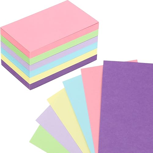300 tarjetas de notas de índice de colores en blanco, colores neón surtidos, tarjetas flash en blanco, tarjetas de notas de estudio coloridas para
