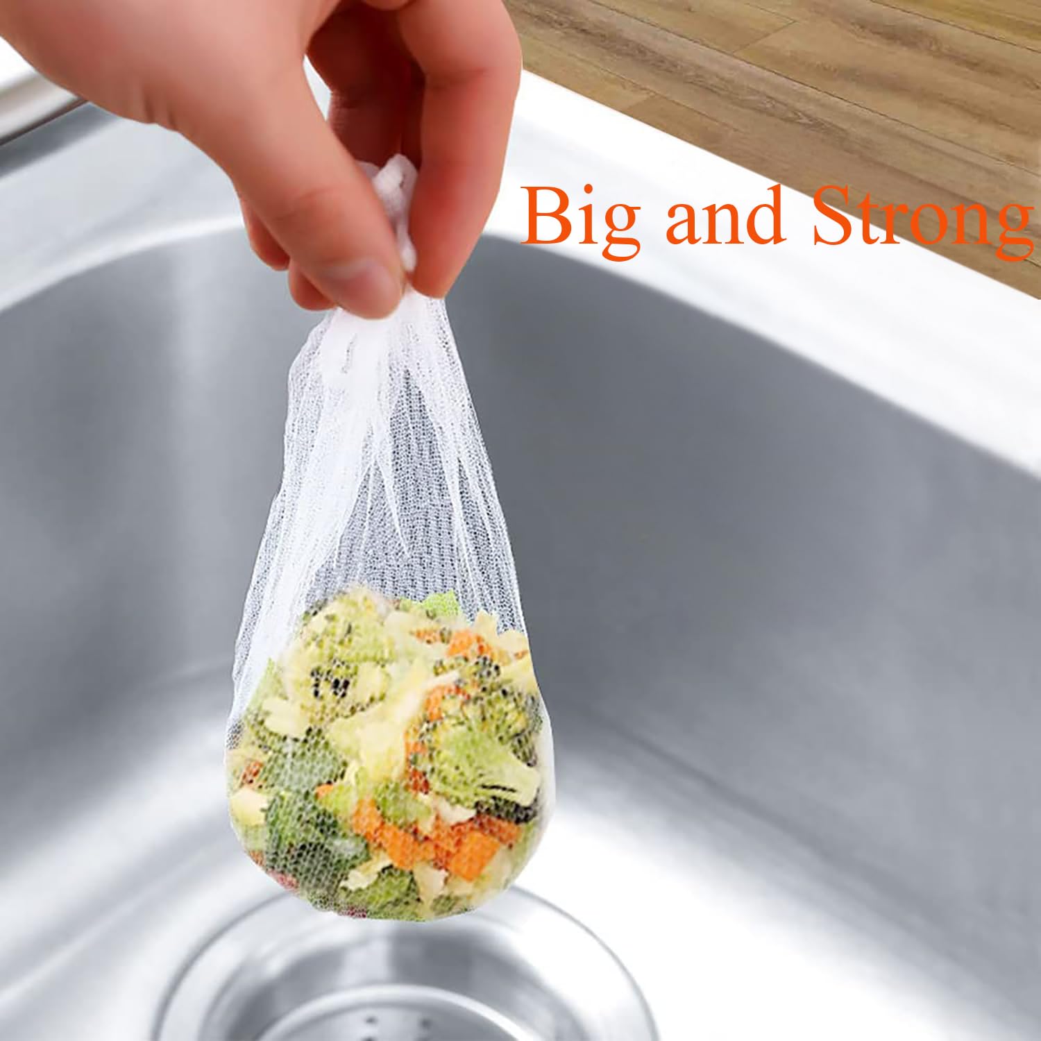300 stuks wegwerpfilters voor gootsteen en keuken, elastische filter voor badkamer (9 x 9 cm