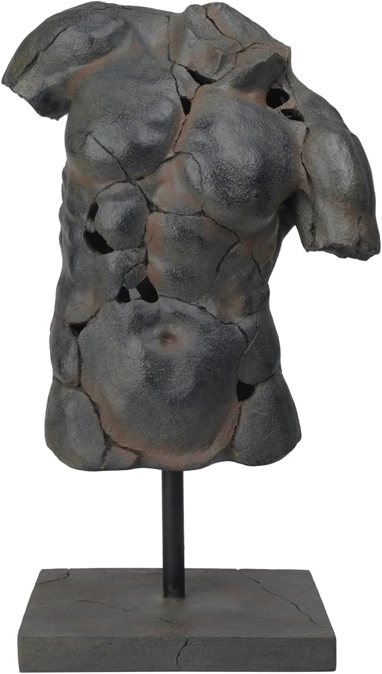 Cynkeyee Bust Statue Sculptures Home Decor - 25.5IN Abstract Sculpture Greek Statue Male Torso Sculpture Entryway Decorations for Living Room Home Decor 15.25x8.5x25.5 Inch