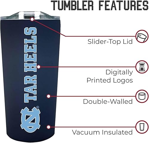 Miniatura 358 de Campus Colors Vaso de acero inoxidable de la NCAA perfecto para el día del partido, 18 onzas, doble pared, mantiene las bebidas perfectamente Azul