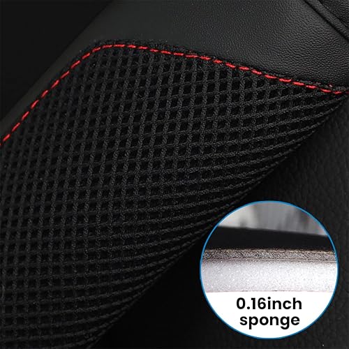 Miniatura 2 de BESULEN Fundas para cinturón de seguridad de automóvil, 2 unidades de malla de cuero, protector universal para correa de hombro para cinturón de