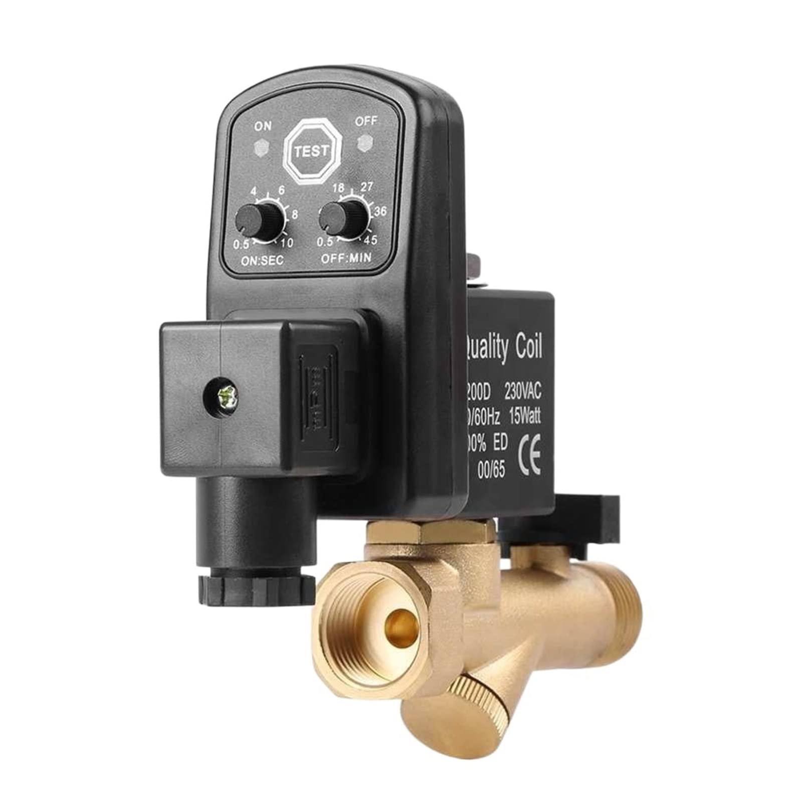 AOXIIUNNH Withstand high Pressure and Temperature Extremes G1/2 DN15 Automatic Electronic Timed Drain Valve for Air Condensate Management Electric Magnetic(AC 110V)