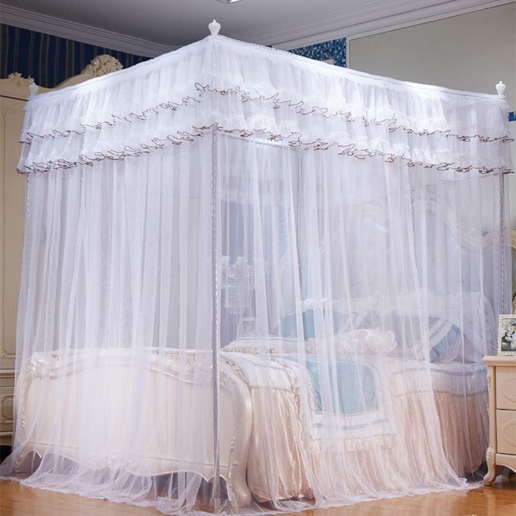 Großes Moskitonetz-Baldachin Fürs Bett – Einfache Montage, 3 Öffnungen, Perfekt Für Tagesbetten, Hochzeiten Und Als Dekoration Für Zuhause Paare White Queen